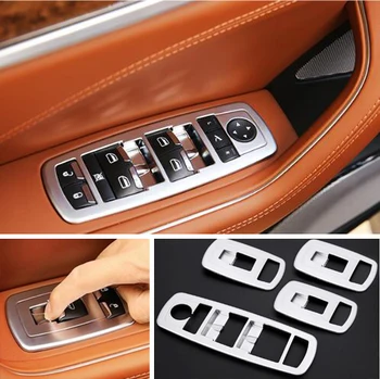 

New Window Glass Lift Up Down Button Cover Door Armrest Trim Frame Interior Styling For Maserati Levante 16-17 Up Free Shipping
