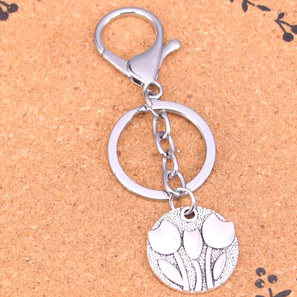 New Creative Chrome plated Metal Key Ring Best Gift flower Keychain