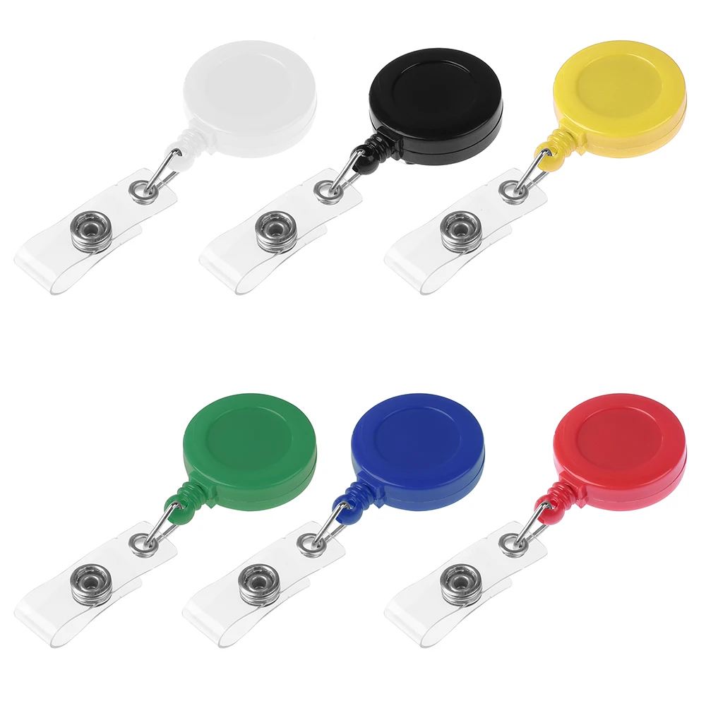 

1PC Retractable Pull Keychain Badge Reel ID Lanyard Name Tag Card Holder Reels Belt Key Ring Chain Clips Badge Reel