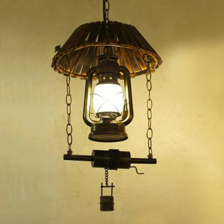 

Chinese retro Pendant Lights creative personality bamboo lantern iron net cafe bar diffuse gamma antique single head LU724208