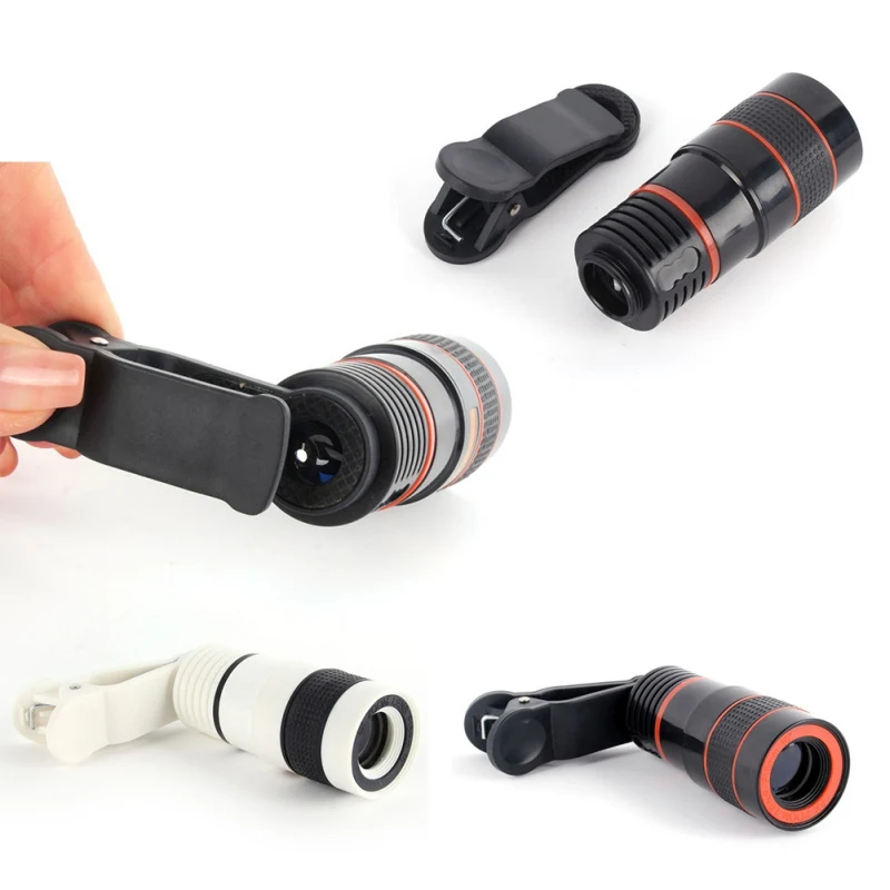 100pcs/Lot 12X ZOOM Mobile Phone Lenses iPhone camera Lens Black with