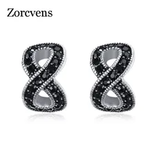 LETAPI роскошный черный камень CZ серьги из нержавеющей стали для женщин