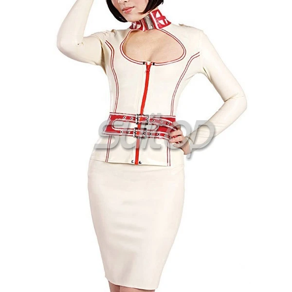 women s shirts and blouses with sleeves top for woman off shoulder clothing chiffon bow pattern economic free shipping vintage m rubber long sleeves top with latex pencil skirt  for woman sexy nurse suit cosplay club uniforms