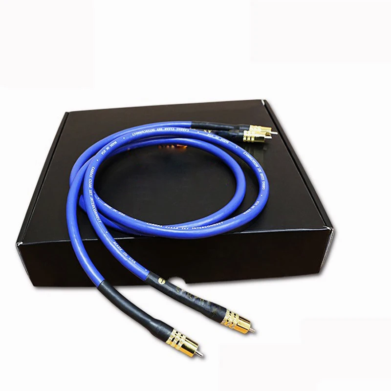 Free shipping Clear Light Interconnect Cable for CD Player AMP audio rca cable with Gold plated