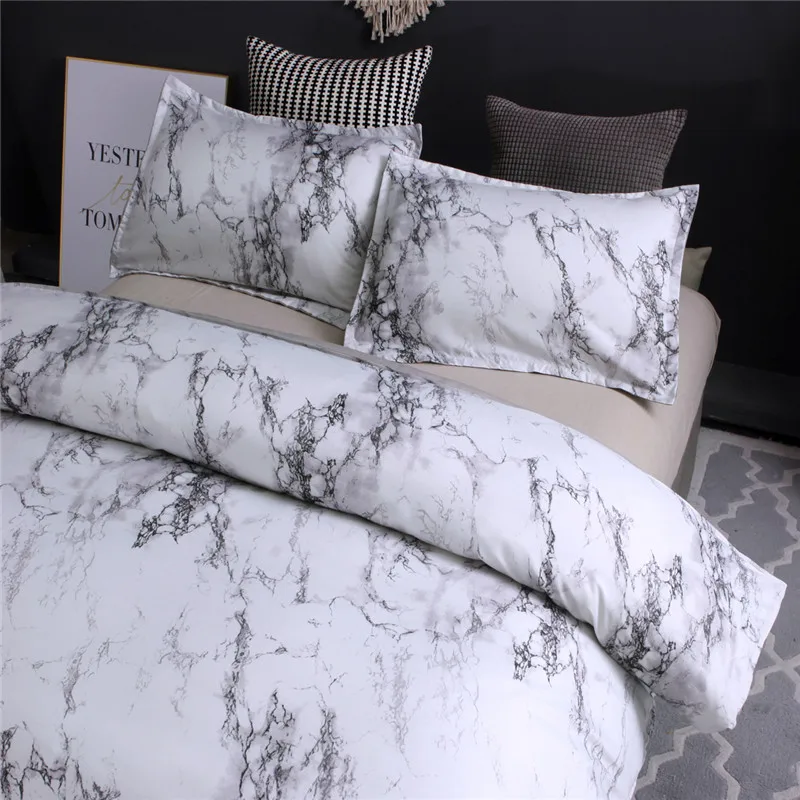 Marble Stripes Pattern Printed 3D Duvet Cover Set Polyester Sanding Bedlinens Pillowcase Duvet Cover Twin Queen Bedding Sets