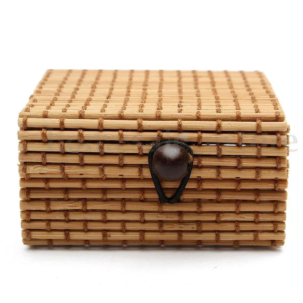 

2018 Housekeeping Ring Necklace Earrings Bamboo Wooden Case Jewelry Storage Boxes Holder Posh