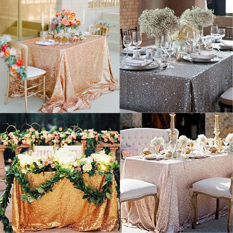 

Lootus 120x180cm Sequin Tablecloth Nappe Toalha De Mesa Rectangle Table Cloth Party Festival Gold Decoration