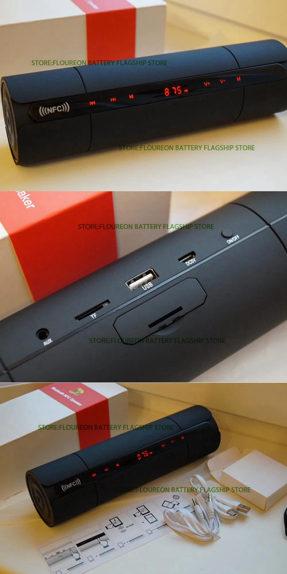 Портативный KR8800 NFC fm HiFi Bluetooth динамик БЕСПРОВОДНЫЕ стереофонические громкоговорители Super Bass Caixa Se Som Sound Box для телефона