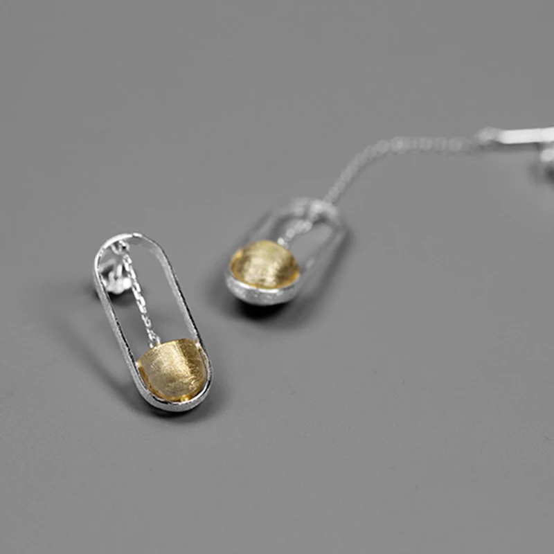Lotus Fun Real 925 Sterling Silver Handmade Fine Jewelry Creative Hammer Ram Design Dangle Earrings for Women Brincos