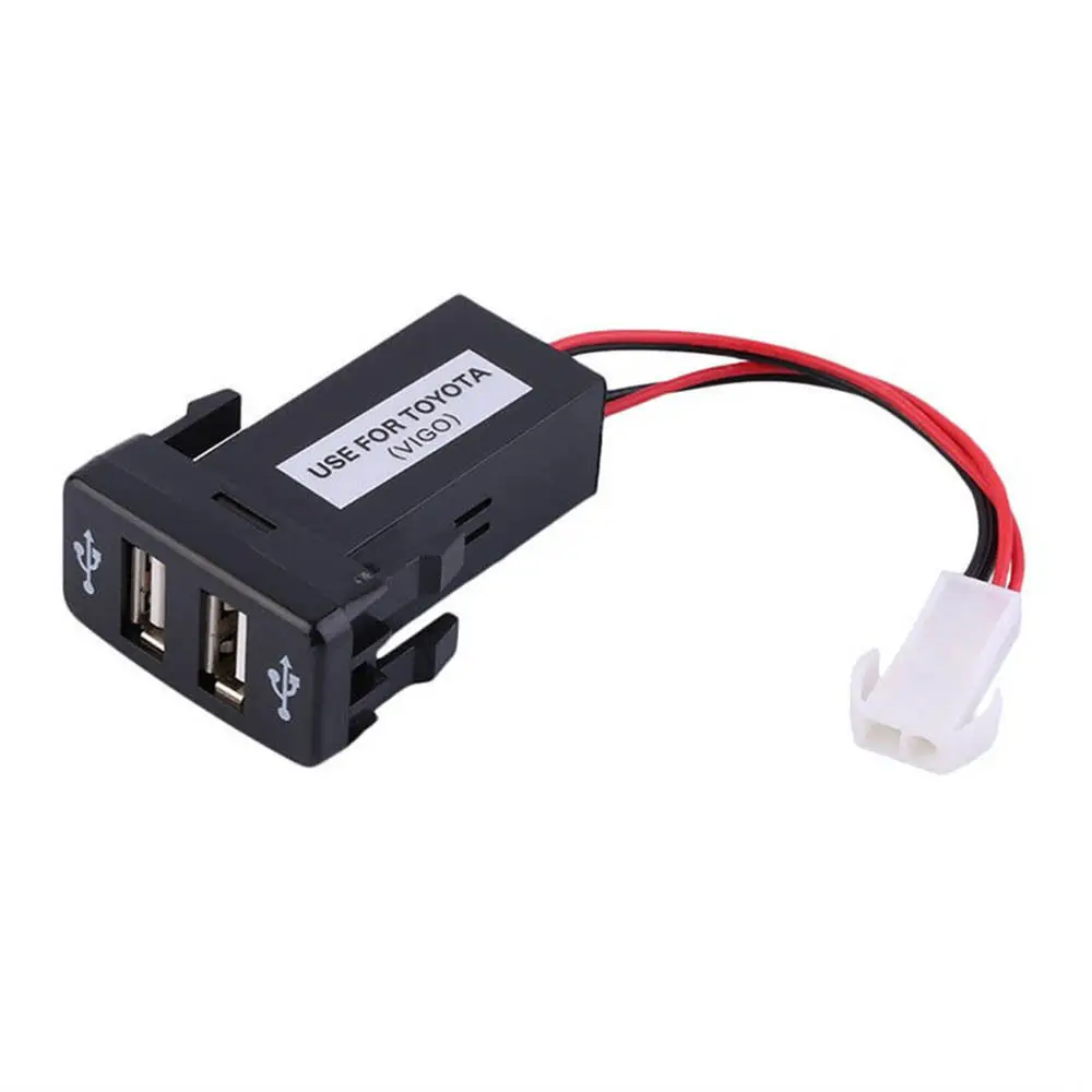 

Popular Dual Port USB 12V Car Socket Lighter Charger Power Adapter For Toyota