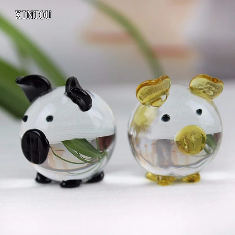 Crystal Pig Figurine Paperweight Miniature Glass Animal Statue Ornament for Home Table Art Collectible Decor Kids Birthday Gift | Дом и сад