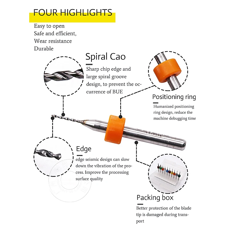 10Pcs/set Micro Mini Twist Drill Bits Set PCB Print Circuit Board Tungsten Carbide Engraving Tool 1.1mm-2mm Metalworking