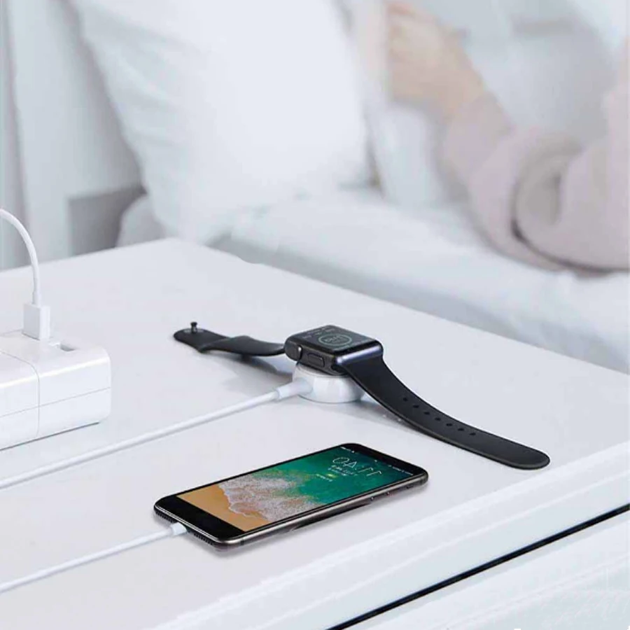 

2 in 1 Fast Wireless Charger for Apple watch 1/2/3/4 USB wirless charging 1m Cable for iPhone 5 6 7 8 X/plus max