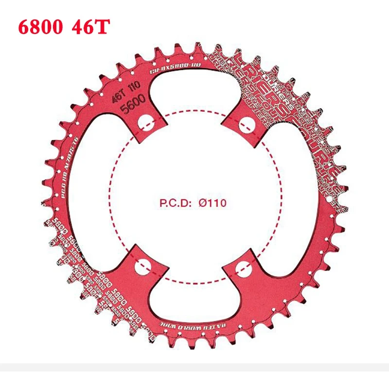 Fouriers велосипедная Одиночная цепь BCD 110 42t 46t 48t Узкие Широкие зубья подходит для 105 5800 Ultegra 6800 11 скоростная 11 s шоссейная велосипедная цепь - Цвет: 6800 46T red
