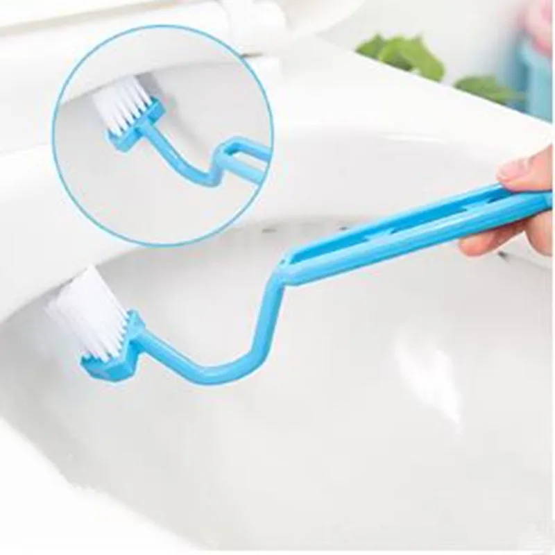 

1PC S Shape Toilet Cleaning Brush Small Curved Toilet Corner Rim Cleaner Protable Cleaning Bathroom Sink Slit Scrubber