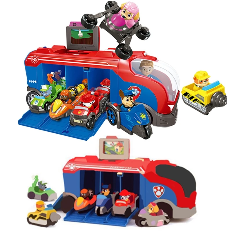

Paw Patrol Toys Car Toy Bus Ryder Captain Send three cars at Random CMB Music Model PVC Action Figures Toys for Children Gifts