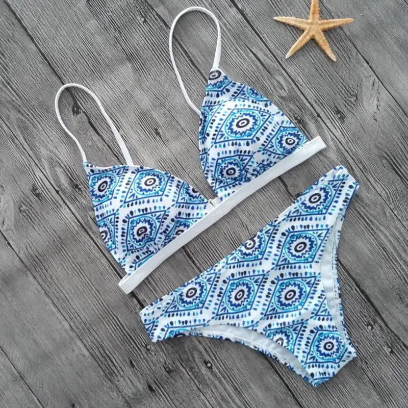 

Bikini 2018 Bathing Suit Women Tankini Swimsuit Push Up Swimwear Female Bandeau Brazilian Bikini Set Printed Beach Bathing Suit