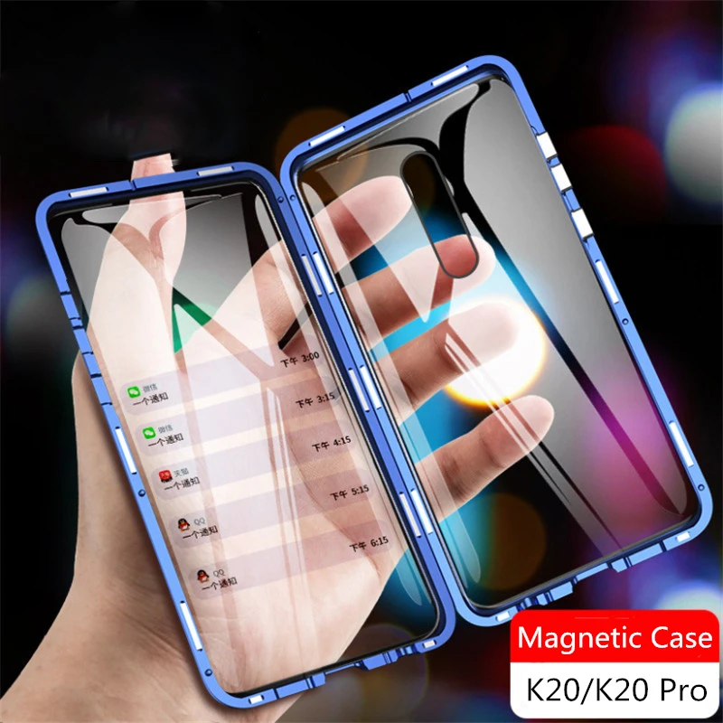

Magnetic Case For Xiaomi Redmi K20 Pro Note 8 Note 7 Cover Case For Xiaomi Mi A3 Lite Mi9 SE CC9 A2 6X Front Back Tempered Glass