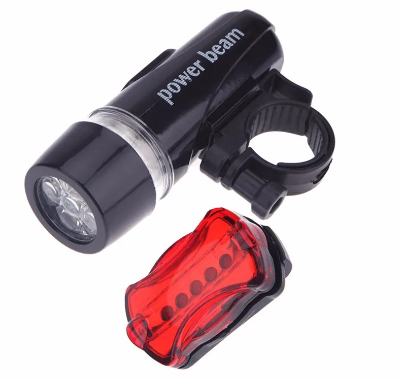 Luz frontal de la bicicleta 5 Led de alta calidad + conjunto de luz trasera impermeable para bicicleta de montaña MTB lámpara de la linterna
