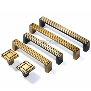 

High Quality 2PCS European Solid Brass Kitchen Cabinet Door Handles Cupboard Wardrobe Drawer Wine Cabinet Pulls Handles & Knobs