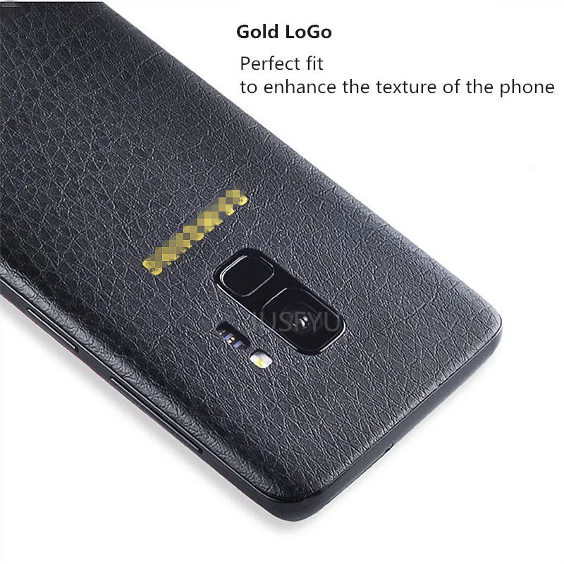 الجلود الحبوب الجلد لسامسونج S7 S8 S8 حافة s9 plus أغطية الهاتف المحمول ملصقا لسامسونج غالاكسي ملاحظة 8 9 قطع الترقق
