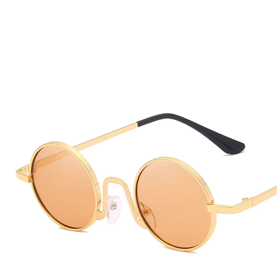 Стимпанк небольшие круглые солнцезащитные очки для женщин/мужчин ретро модные летние очки для вождения унисекс Oculos De Sol Shades - Цвет линз: 003