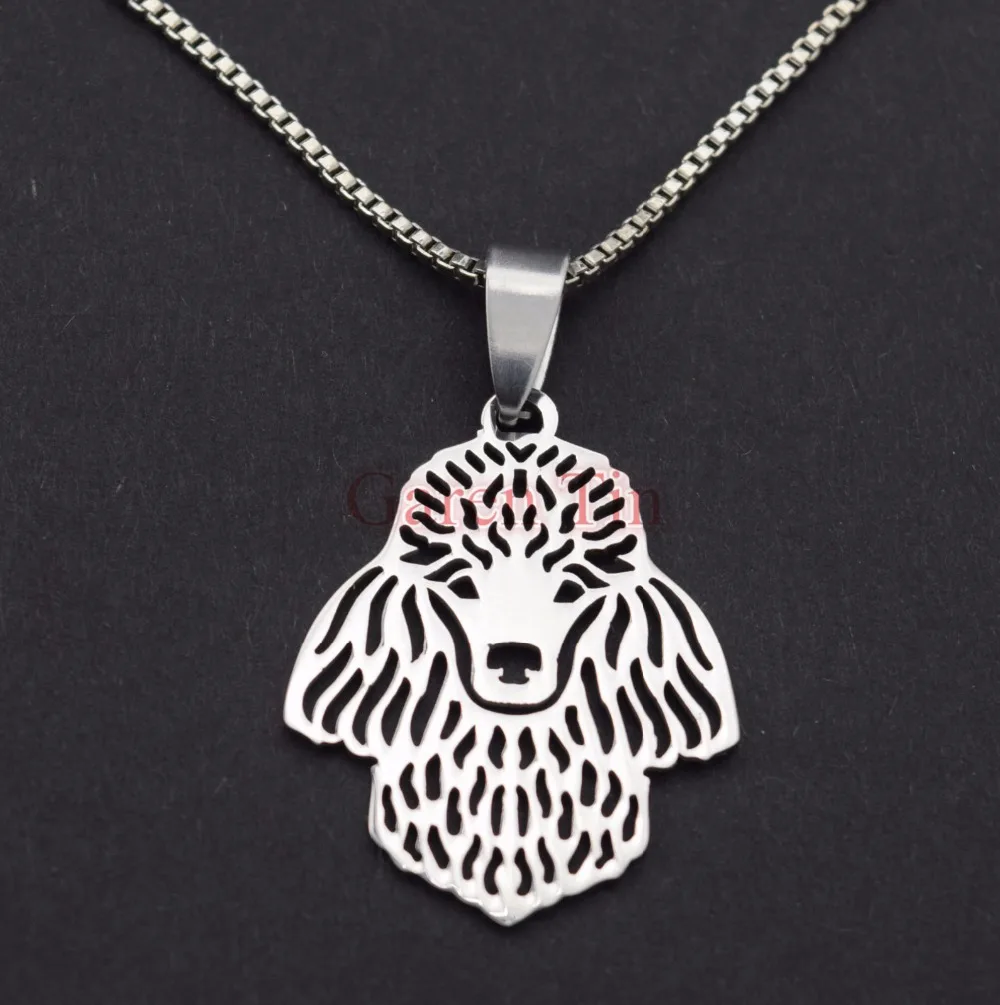 Poodle Dog Necklace Simple Animal Charm Pendant Gift Stainless Steel