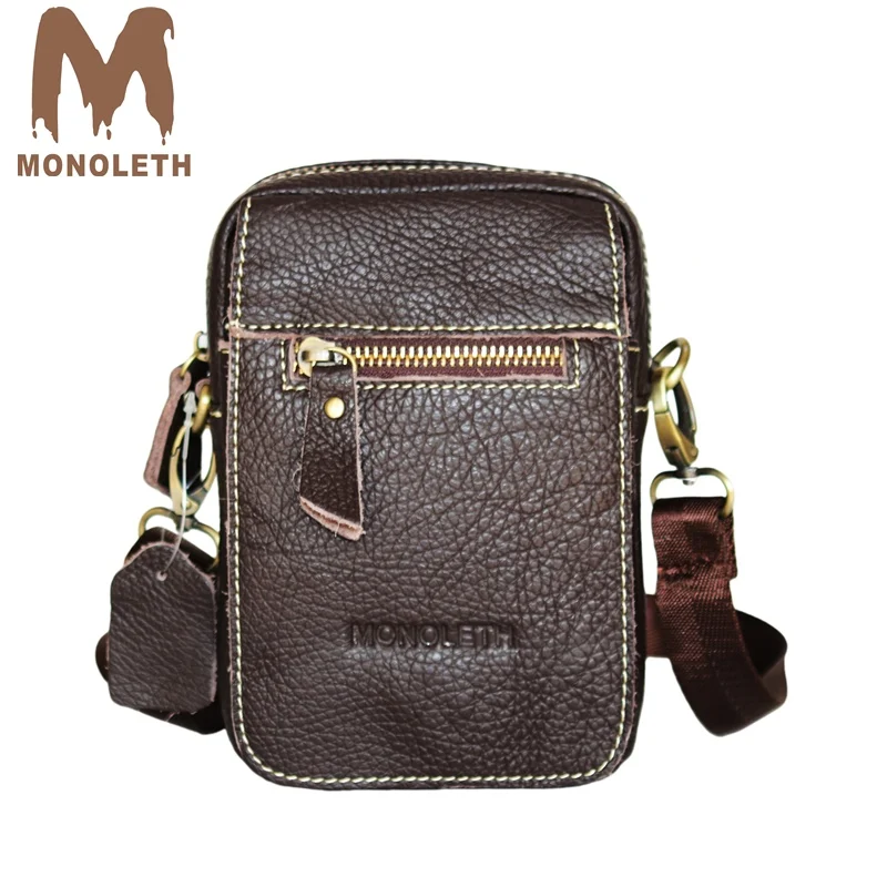 

MONOLETH Fashion Casual Daily Men Crossbody Bag Genuine Teather Handbags Men's Shoulder Bags Small Messenger Bag W6005-2C