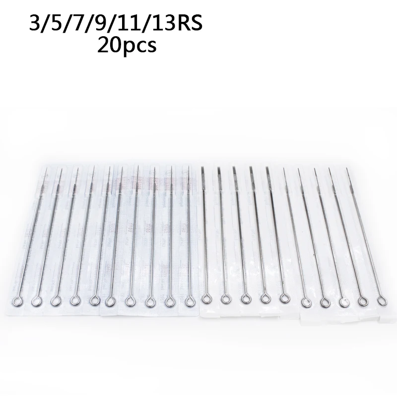 

Biomaser 20pcs Assorted Sterilized Tattoo Needles 3/5/7/9/11/13RS Free Shipping agujas microblading naalden permanent makeup