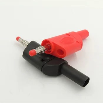 

20pcs/lot 4mm Seal Insulated Safety protection stackable Banana Plug solder connector male Test cable Leads black and red