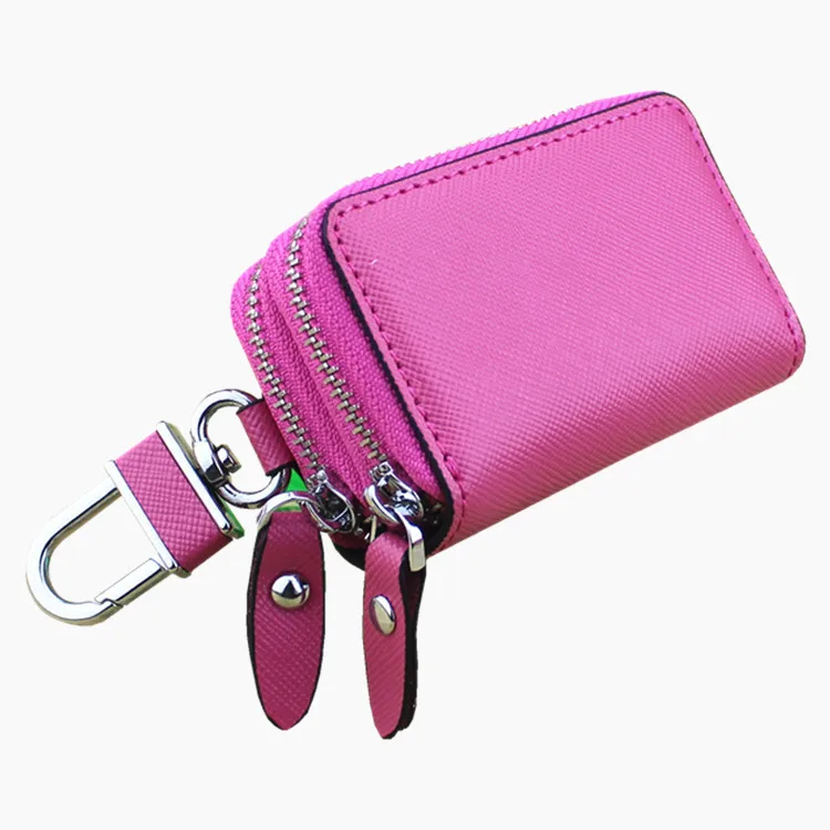 ETya модный многофункциональный кошелек с держателем ключа от машины для женщин и мужчин на молнии из натуральной кожи двухслойная ключница сумочка для ключей