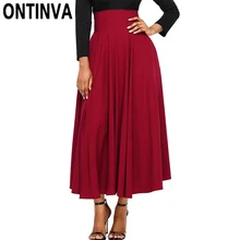 Женские модные летние гофрированные длинные юбки с высокой талией и бантом на спине, юбки с эластичной резинкой на талии, Jupe Femininas Mujer Faldas Saias