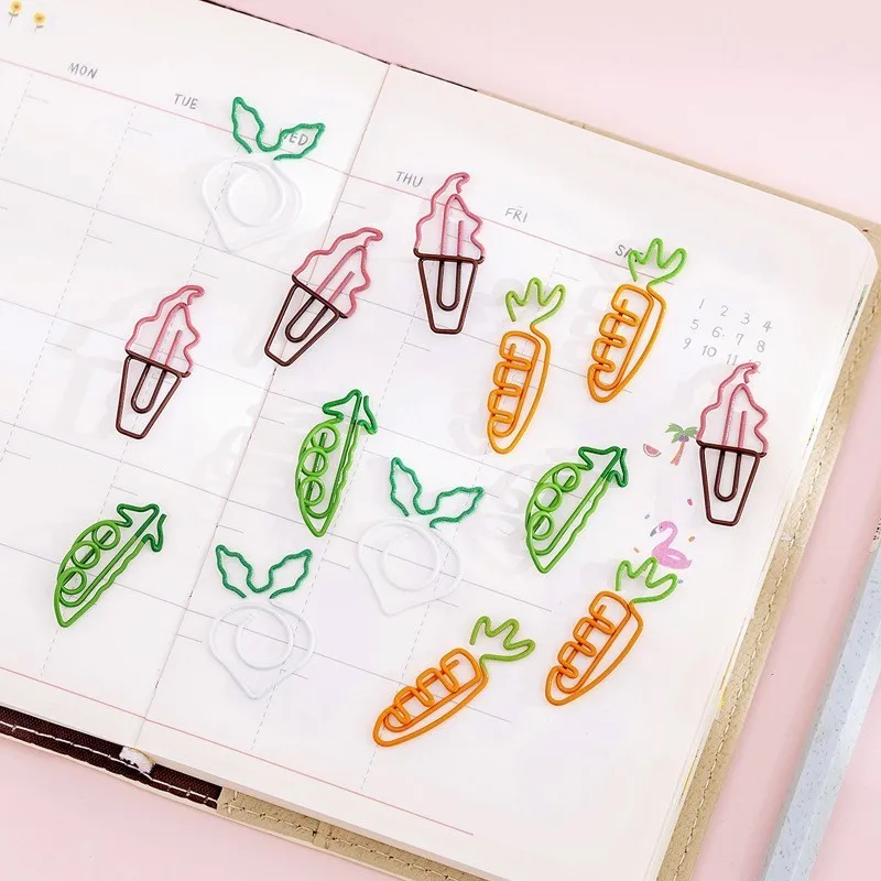 Cartoon Creative Carrot Metal Paper Clips 10 Pieces