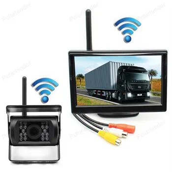 

5" Wireless Car Monitor with 18 IR LED Night Vision Rear View Camera Parking Assistance System For RV Truck Trailer Bus