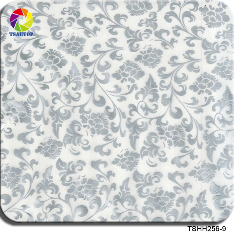 

Free shipping 0.5m*2m/10m size silver flower TSHH256-9 hydrographic water transfer printing pva film