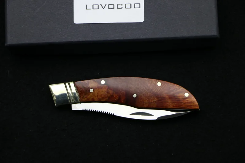 Маленький складной нож LOVOCOO канадский Громанн pictou ns 9cr18mov лезвие из меди и