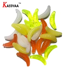 KASSYAA 100pcs 0.37g 20mm Grub Smell Biomimetic Soft Worm Maggot Worn Fishing Lure Soft Baits Bread Silicone Worm Fake Bait KASSYAA 100pcs 0.37g 20mm Grub Smell Biomimetic Soft Worm Maggot Worn Fishing Lure Soft Baits Bread Silicone Worm Fake Bait