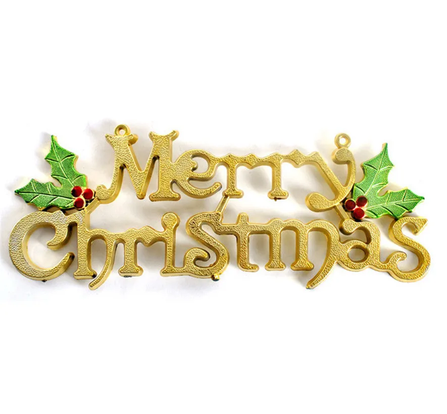 

20cm Christmas Tree Decoration Shiny Merry Letter Card for Xmas Hanging Ornament *natal navidad christmas*23 2017 hot sale