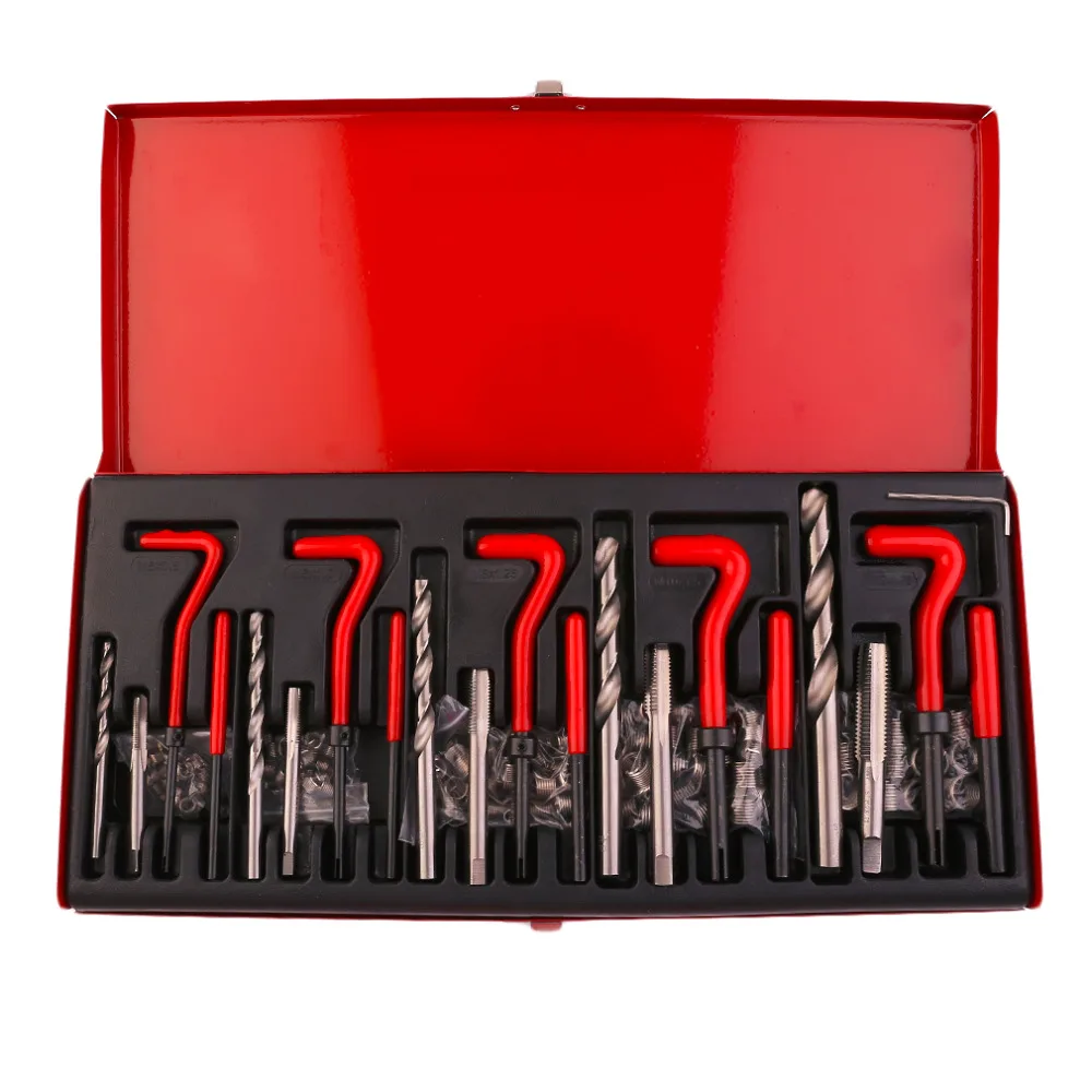 

131pc Stripped Thread Rethread Repair Kit Helicoil Metric M5 M6 M8 M10 M12 With a Red Carrying Case Free ship From US