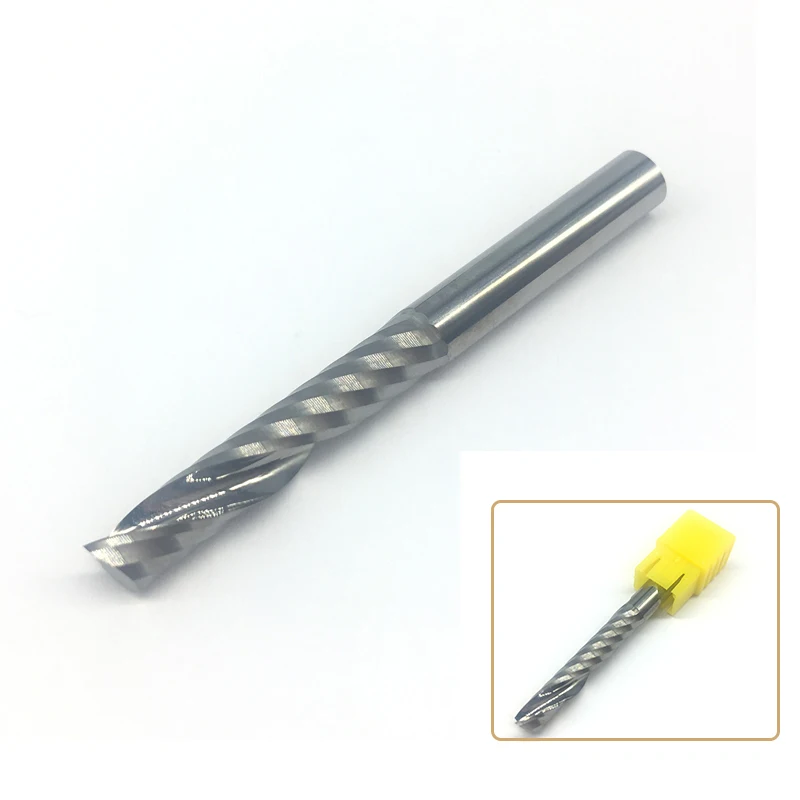 1pc Carbide Single Flute End Mill 6mm 32mm CEL 1F CNC Spiral Lathe