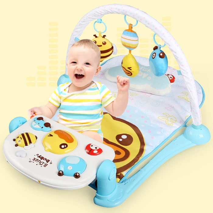 

Baby Play Mat Kids Rug Educational Puzzle Carpet With Piano Keyboard Multifunction Soft Activity Pedal Rack Music Bed Bell Toys