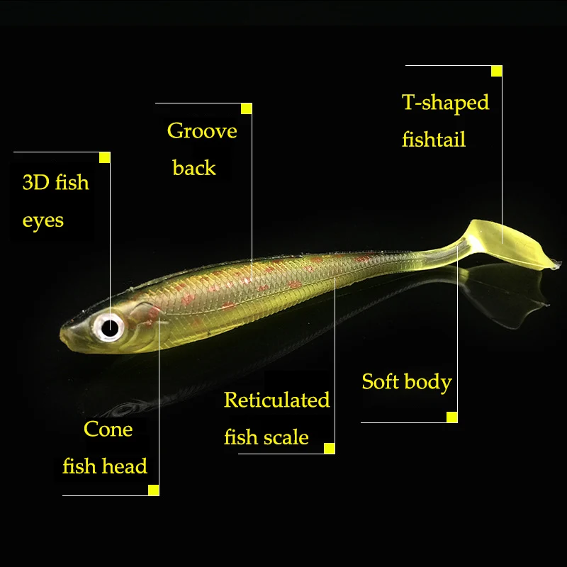 1 шт./5 шт. T-Мягкая приманка с хвостом 9 см/5 г назад рифленая Радуга Рыба ПВХ материал мягкая имитация приманки для морского карпа снасти для ловли окуня