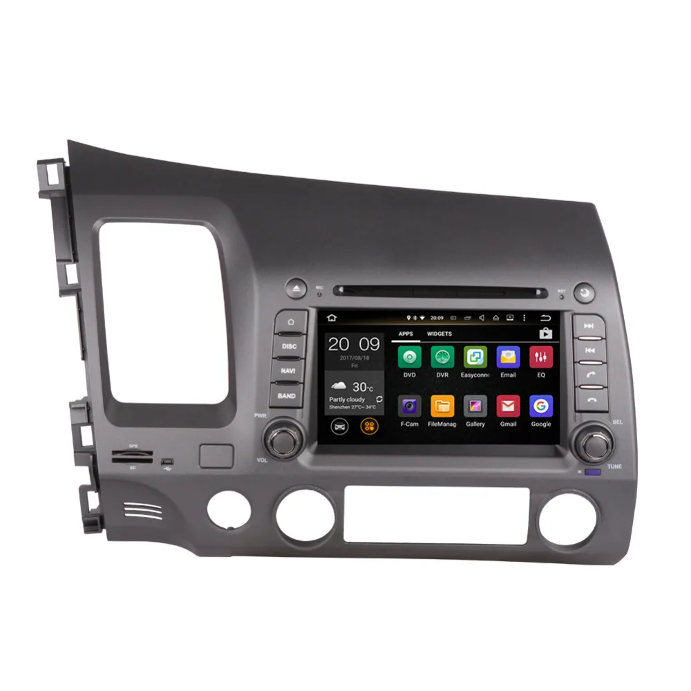 Top 4GB RAM Android 8.0 Octa Core Car GPS Navigation For Honda Civic Left Hand Driving 2006-2011 DVD Multimedia Player WIFI 3G 5