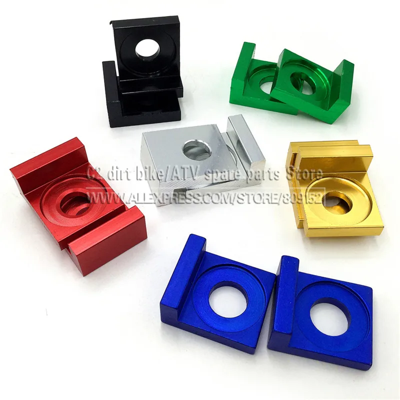 15mm 12mm Chain Adjuster Block Tensioner for 110 125cc PIT Quad Trail Dirt Bike ATV Dirt pit bike Motocross