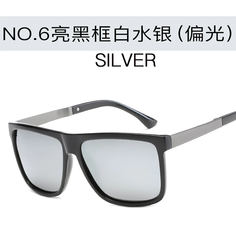 Прямоугольные мужские солнцезащитные очки, поляризационные, uv400, высокое качество, большие, зеленые, синие, Полароид, для вождения, солнцезащитные очки, oculos de sol masculino uv400 - Цвет линз: NO6