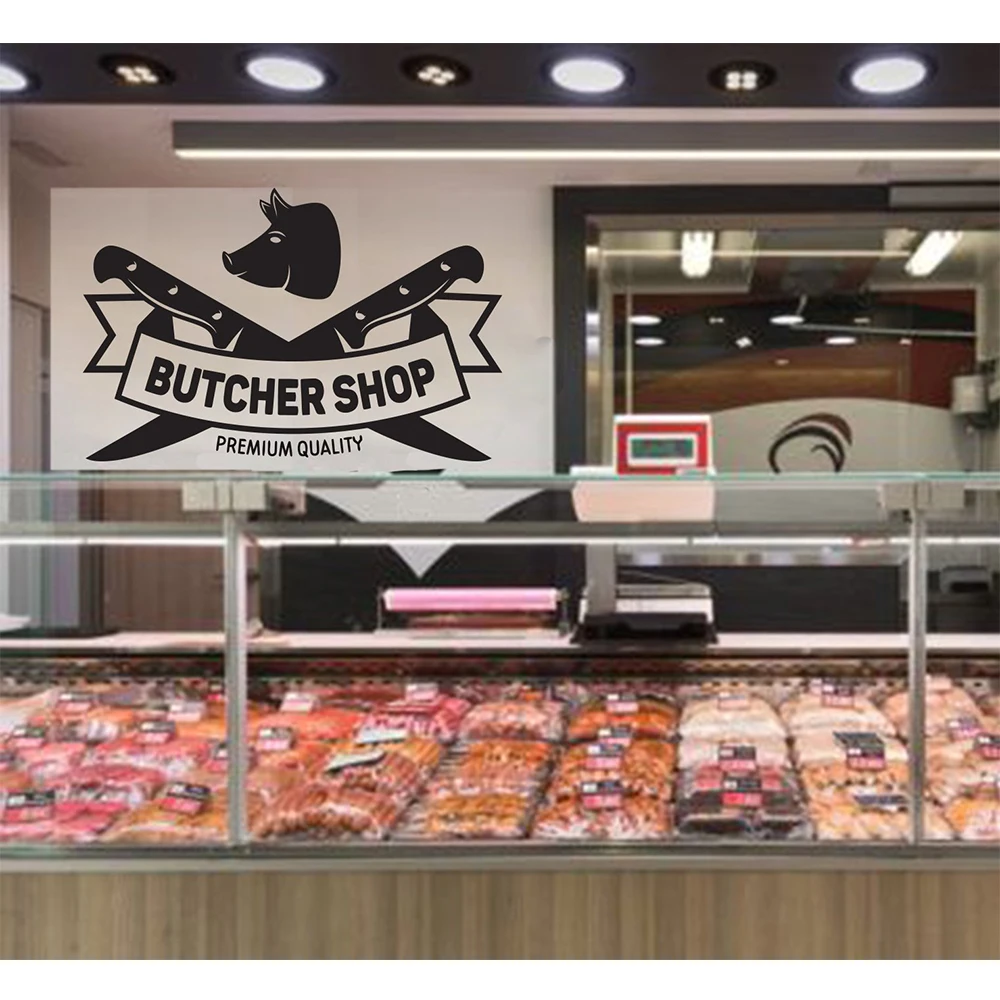 Classic butcher shop Home Decoration Wall Stickers Decal For Butcher Shop Mural Kill Animals Vinyl Commercial naklejki na sciane Classic butcher shop Home Decoration Wall Stickers Decal For Butcher Shop Mural Kill Animals Vinyl Commercial naklejki na sciane