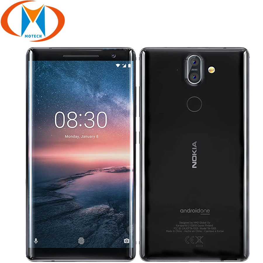 Мобильный телефон Nokia 8 Sirocco глобальная версия 4G TA-1005 5," Snapdragon 835 Восьмиядерный 6 ГБ 128 ГБ отпечаток пальца NFC Смартфон