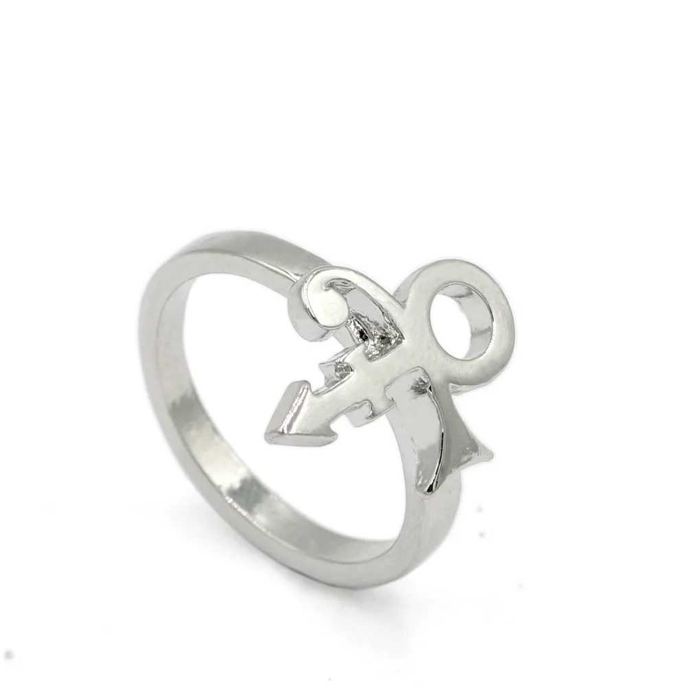 

Simple Cute Light Sliver Women Prince RIP Ankh Sign Single Jewelry Prince Love Symbol ring For Women