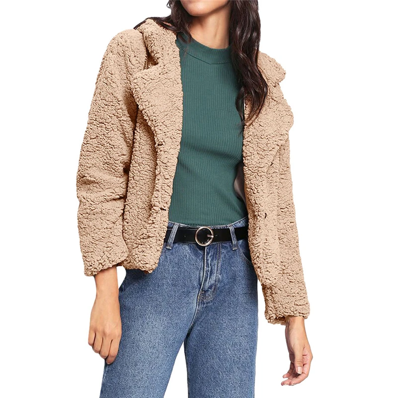 

Sexy Female denim jacket Fur Cardigans Women Long Sleeve Autumn Winter Casual Turn-down Plush Coat Outwear chaqueta mujer