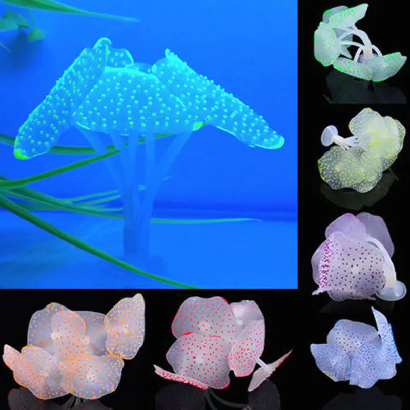 

Coral Aquarium Artificial Coral Silicone Plant With Sucker Ornament Water Landscape Decor Fish Tank Aquarium Accessories